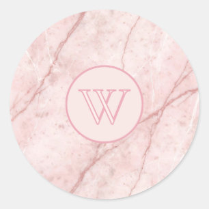 Roze Marmer Organische Stof Roze Blush Ronde Sticker
