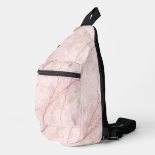 Roze Marmer Organische Stof Roze Blush Sling Bag