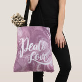 Roze marmer Peace Love Tas (Dichtbij)