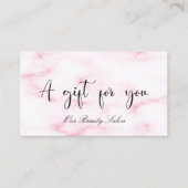 Roze marmer QR code business gift certificaat (Voorkant)