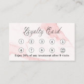 Roze marmer qr code corporate logo klantenkaartje (Voorkant)