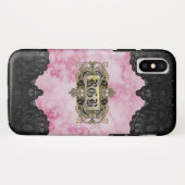 roze marmer Romantic Monogram Case-Mate iPhone Case (Achterkant (horizontaal))