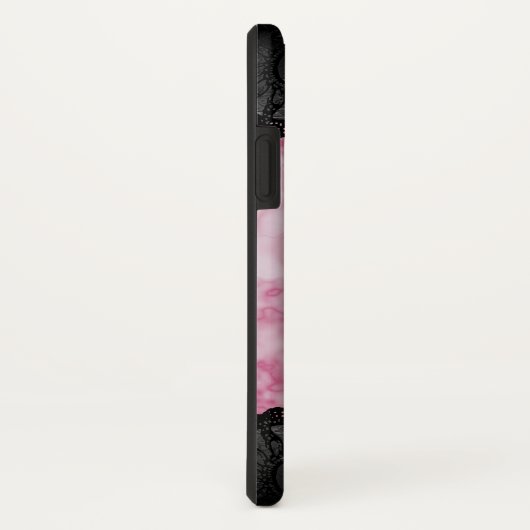 roze marmer Romantic Monogram Case-Mate iPhone Case (Achterkant / rechts)