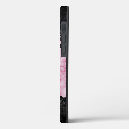  roze marmer Romantic Monogram Case-Mate iPhone Case (Achterkant / Links)