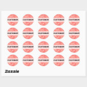 Roze marmer ronde sticker (Vel)