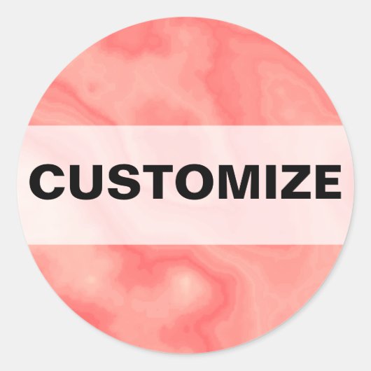 Roze marmer ronde sticker (Voorkant)