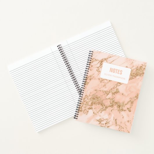 Roze marmer Roos Gold - Speciaal samengesteld Notitieboek (Binnen)