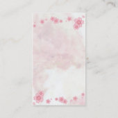 Roze marmer Sakura-oorenkaarten Contactkaartje (Achterkant)
