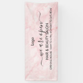 Roze Marmer Schoonheidssalon Spandoek (Verticaal)