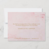 Roze Marmer Script Bedankkaart voor Zakelijk Gebru (Achterkant)