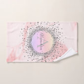 Roze marmer Silver - bespikkeld glitterijmonogram Bad Handdoek (Handdoek)