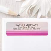 Roze marmer Simple Elegant Striped Etiket (Insitu)