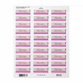 Roze marmer Simple Elegant Striped Etiket (Full Sheet)