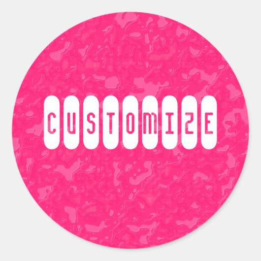 Roze marmer - Sjabloon Ronde Sticker (Voorkant)