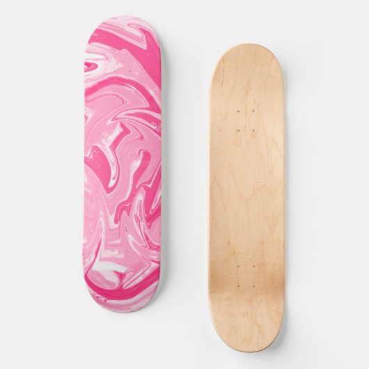 Roze marmer Skateboard Deck (Voorkant)