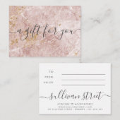 Roze Marmer Small Business Cadeaubon Notitiekaartje (Voorkant / Achterkant)