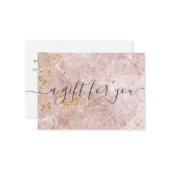 Roze Marmer Small Business Cadeaubon Notitiekaartje (Voorkant / Achterkant in situ)