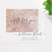 Roze Marmer Small Business Cadeaubon Visitekaartje (Bureau)