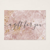 Roze Marmer Small Business Cadeaubon Visitekaartje (Voorkant)