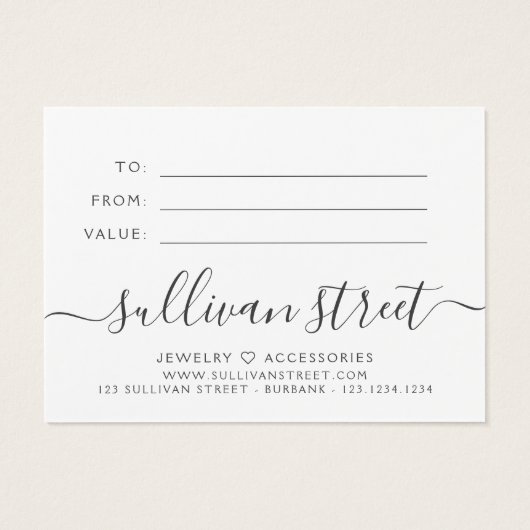 Roze Marmer Small Business Cadeaubon Visitekaartje (Achterkant)