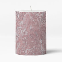 Roze, marmer-stijl, pijlstaafkaars