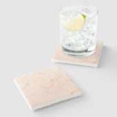 Roze marmer Stone Modern Elegant Stijlvol Stenen Onderzetter (Zijkant)