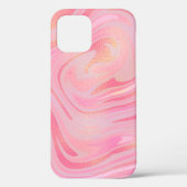 Roze marmer Swirl & Gold Glitter Patroon Case-Mate iPhone Case (Achterkant)