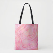 Roze marmer Swirl & Gold Glitter Patroon Tote Bag (Voorkant)