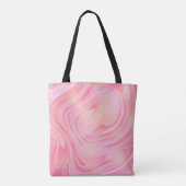 Roze marmer Swirl & Gold Glitter Patroon Tote Bag (Achterkant)