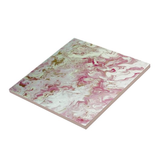 Roze marmer tegeltje (Zijkant)