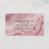 Roze marmer textuur Elegant Visitekaartje (Achterkant)