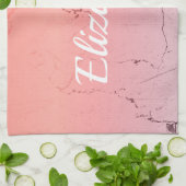 Roze marmer theedoek (Gevouwen)