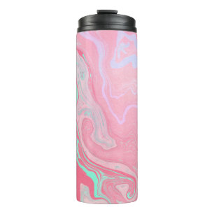 Roze Marmer Thermosbeker