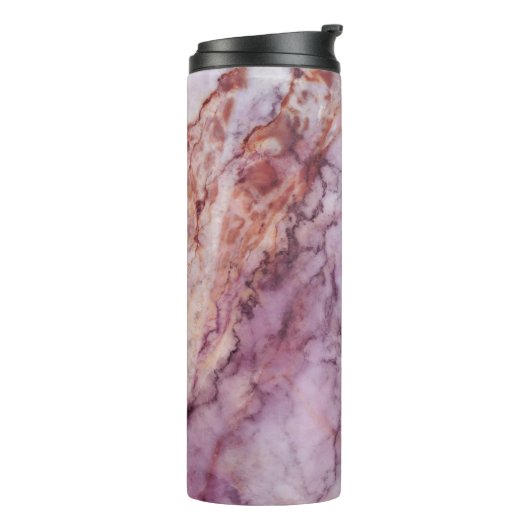Roze marmer Tumbler Thermosbeker (Gedraaid links)