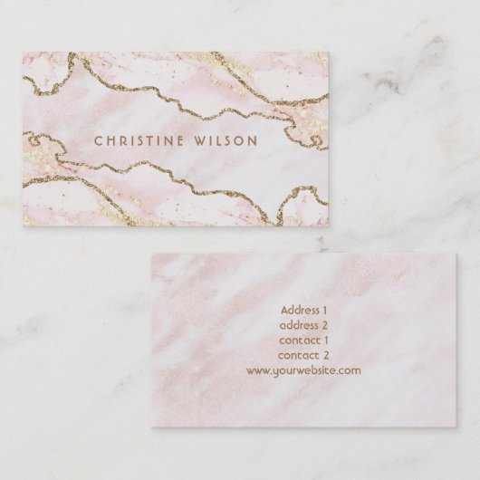 roze marmer visitekaartje (Voorkant / Achterkant)