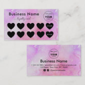 Roze marmer Voeg je minimale Logo korting toe Klantenkaartje (Voorkant / Achterkant)