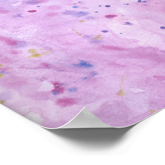 Roze marmer Waterverf Splat Poster (Hoek)