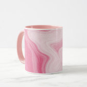 Roze Marmer Wervelend Patroon – Esthetisch Abstrac Mok (Voorkant links)