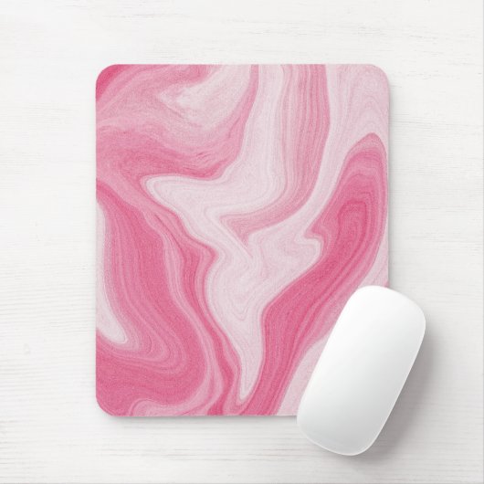 Roze Marmer Wervelend Patroon – Esthetisch Abstrac Muismat (Met muis)