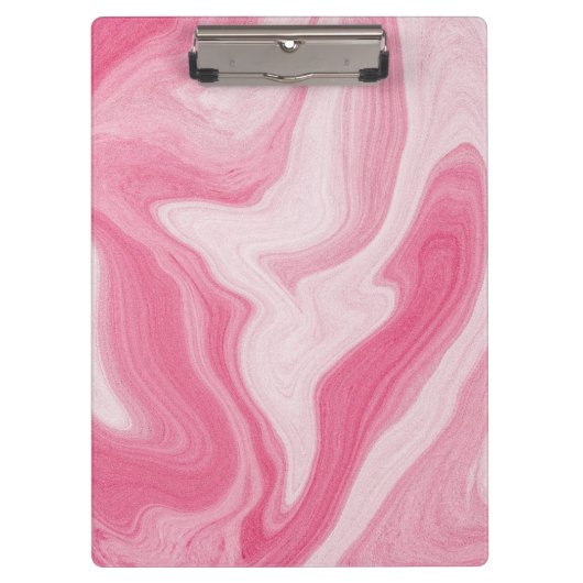 Roze Marmer Wervelpatroon – Esthetisch Abstract Klembord (Voorkant)