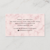 Roze marmer witte grenselegant minimalistisch logo visitekaartje (Achterkant)
