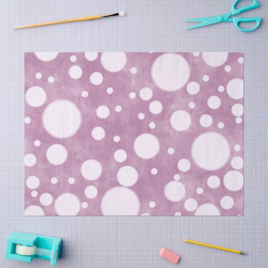 Roze Marmer Witte Stippen Patroon Decoupage Tissuepapier (Craft)
