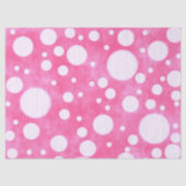 Roze Marmer Witte Stippen Patroon Decoupage Tissuepapier (Voorkant)