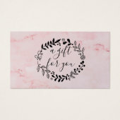 Roze marmer Woodland Garland Gift Certificate Visitekaartje (Voorkant)