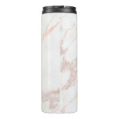 Roze marmer WreatCustom Monogram Thermosbeker (Achterkant)