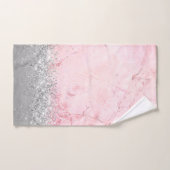 Roze Marmer Zilveren Glitterij Glam Bad Handdoek (Handdoek)
