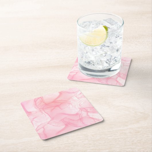 Roze marmerachtergrond, vloeiende kunstachtergrond kartonnen onderzetters (Insitu)