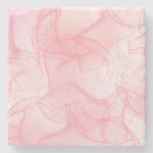 Roze marmerachtergrond, vloeiende kunstachtergrond stenen onderzetter (Voorkant)
