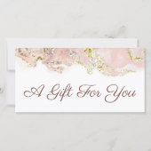 roze marmerdesign cadeaubon (Voorkant)