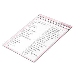 Roze marmeren aangepaste optocht inpaklijst notitieblok